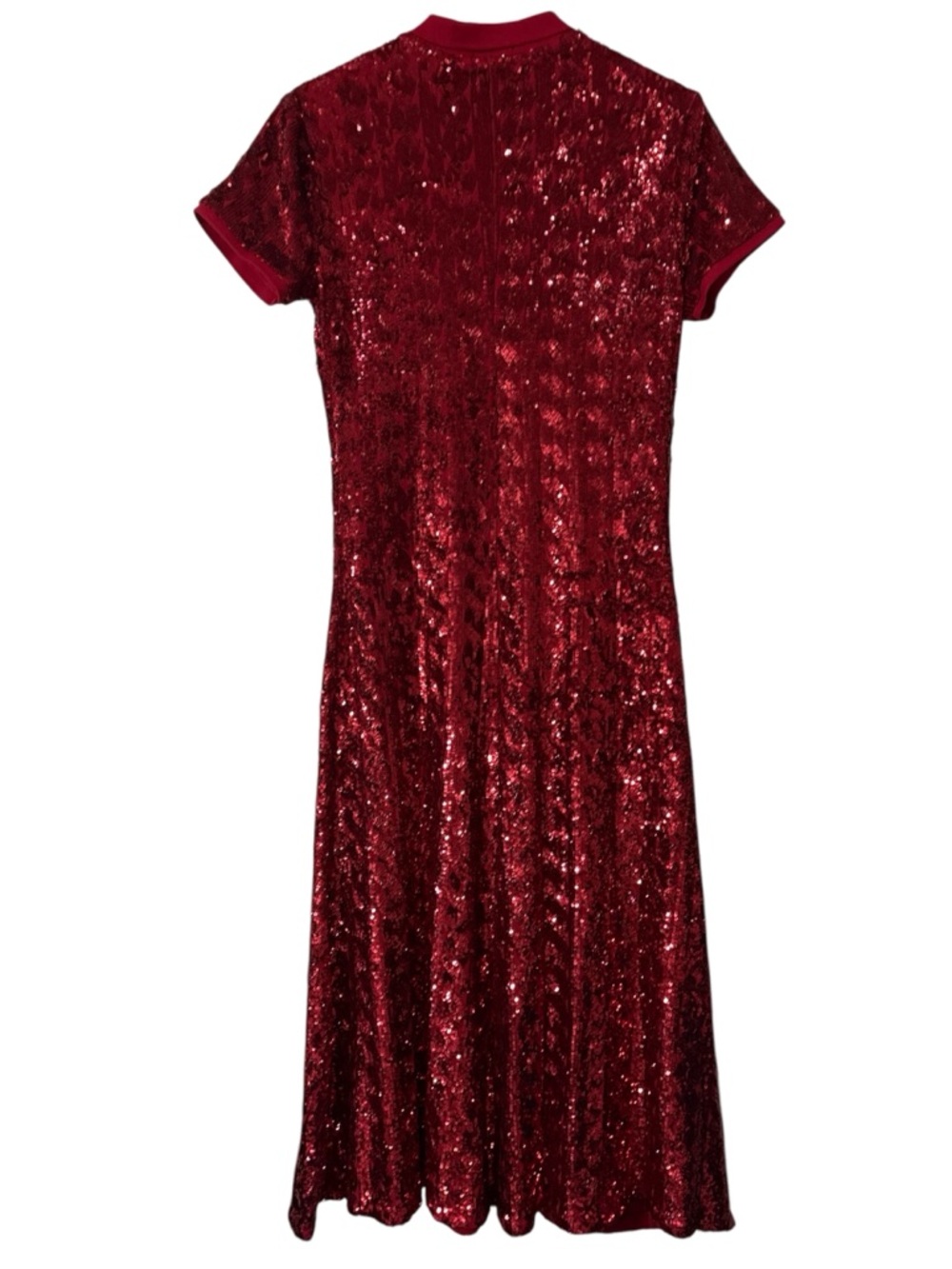 RARE - Polo Ralph Lauren Red Sequined Polo Cocktail Dress Sz Large NWT - Picture 11 of 17